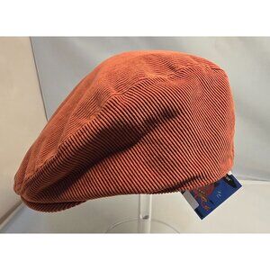 Rust Corduroy Newsboy Cap Large Lined vintage